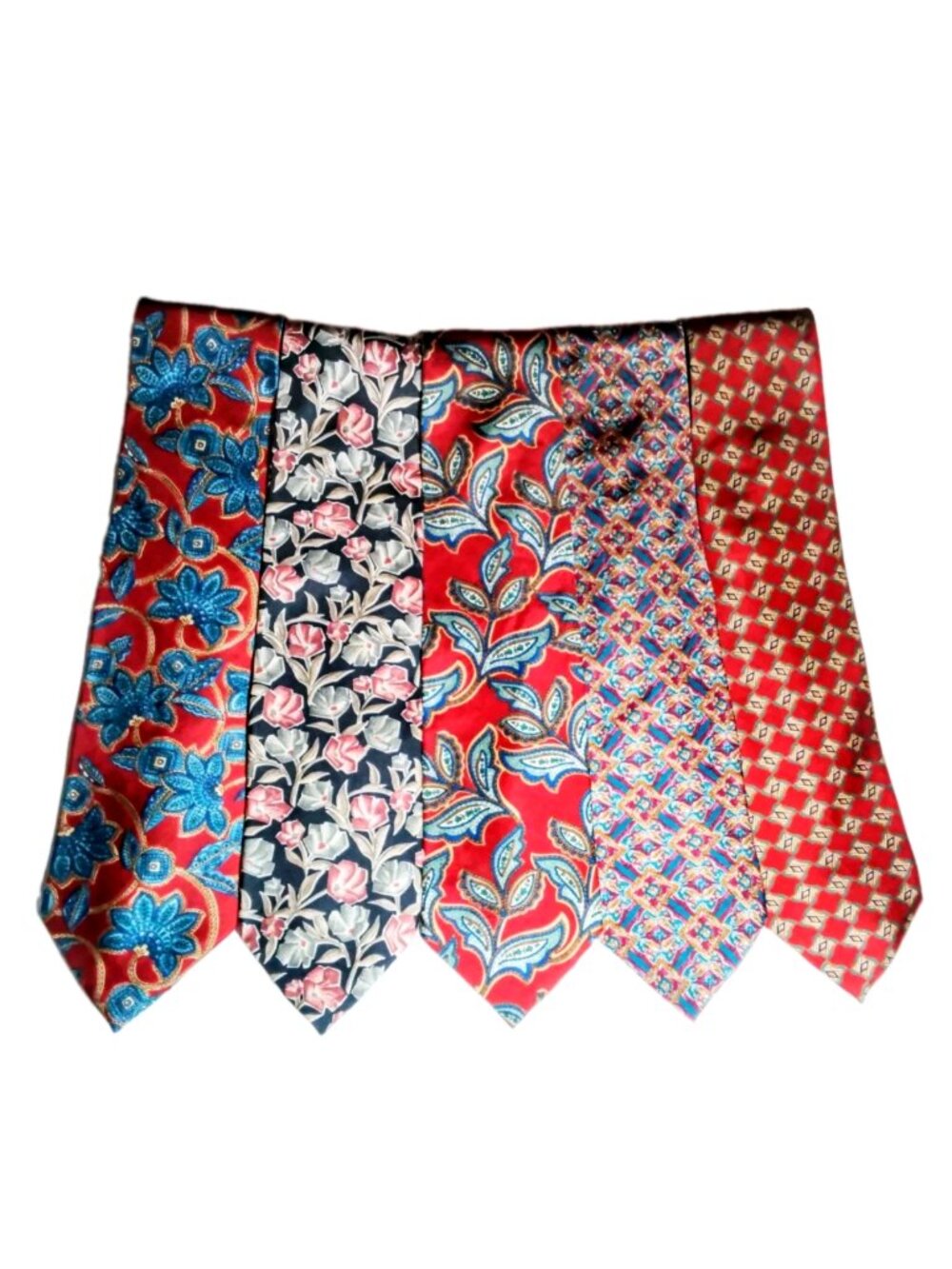 5 Vtg 90s CHRISTIAN DIOR Monsieur BoHo Maximalist Silk Ties Abstract Retro USA